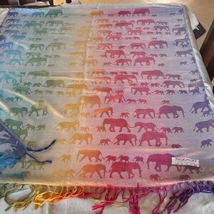 Pashmina Multicolor Elephant Print Scarf